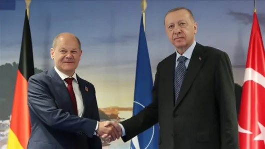 Recep Tayyip Erdoğan ve Almanya Başbakanı Olaf Scholz 